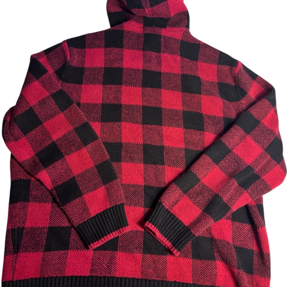 American Eagle Red & Black Buffalo Plaid Pullover Hoodie – Size XL - Picture 6 of 7